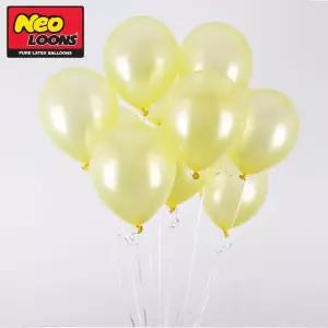 네오텍스 라이트옐로우 라운드 펄 풍선 13cm 100개입