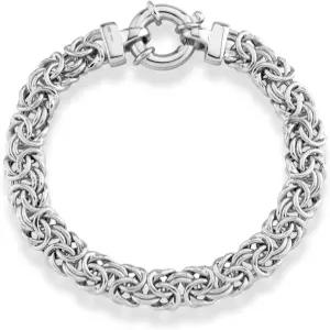 미아벨라 이탈리안 925 스털링 실버 18K 골드 도금 9mm 여성 비잔틴 팔찌 이탈리아 핸드메이드