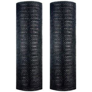 데코 메시 25.4cm(10인치) - 화환 용품 블랙 폴리 삼베 만들기, 리본, DIY, 장식 및 크리스마스 장식용 리본(2롤)