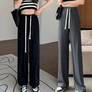 고품질 츄리닝 바지 밴딩 허리 슬림 와이드핏 돌핀팬츠 (WFK9YFW)