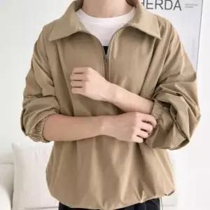 겨울옷 아노락 점퍼 빅사이즈 반집업 바람 카라 막이 데일리 남성 (WFK9IMR)