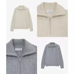 라코스테 브랜드관 여성 25FW 케이블 하프집업 스웨터 AF923E-55N 2컬러 택1 364275