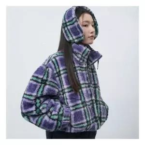 WOMAN 체크 블루종 플리스 점퍼 [PURPLE] / WBE4L07531 942844