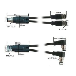 M12 와이어 연결 분배기 250V 차폐 라인 등급 산업용 커넥터 22AWG 케이블 방수