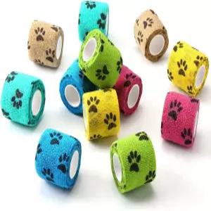 반려견 고양이 말 새 손목 치유 발목 2인치 12롤용 웨펫 펫 랩 자가 접착 부직포 붕대 응급 응집 거즈