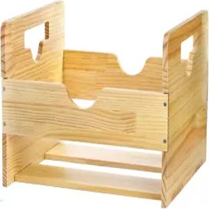 ZOOFOX 비닐 레코드 보관함 목재 미완성 홀더 최대 80장의 앨범 대형 LP 선반 보관 큐브 정리함