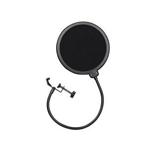 [미국배송] 슈어 SM58 테크니카 AT2020 블루 예티 및 기타 마이크용 프로페셔널 마이크 팝 필터 마스크 쉴드 유연한 360 구스넥 클립 안정화 암을 갖춘 듀얼 레이어 윈드 스크린