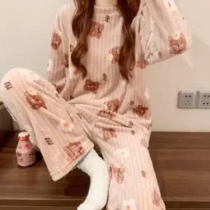 캐릭터 수면 잠옷 겨울 홈웨어 내복 세트 기모 상하의 (WFKB1T9)