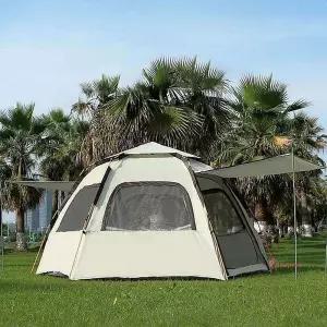 자외선 방수 차단 대형 방풍 원터치식 육각텐트 6-8인용xyz674