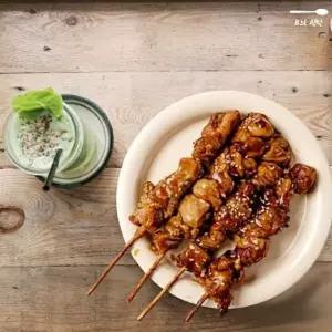숯불 양념 바베큐 치킨 닭 고기 꼬치 구이 (WFKB295)