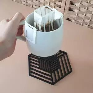 P1 헥사 라인 실리콘 냄비 받침대 블랙