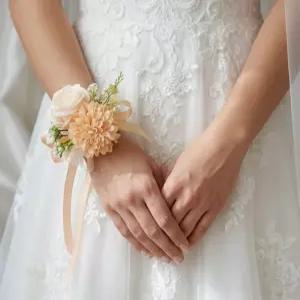 브라이덜샤워 조화 꽃팔찌 2종 셀프웨딩 행사 파티용품 1개