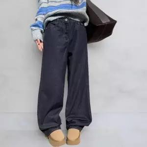 [하프클럽/옷자락]여성 겨울 기모 비페이드 데님 팬츠