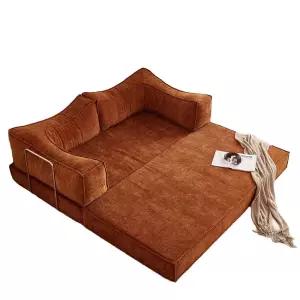 빈티지 접이식 모듈 거실 레트로 분리형 침대 쇼파 쇼파베드