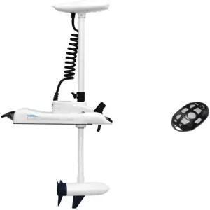 화이트 해즈윙 12V 55LBS 48인치 샤프트 보우 마운트 전동 트롤링 모터(2.4G 리모컨 휴대용 베이스 낚시