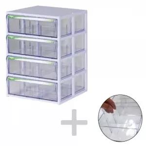 서랍칸막이 세트 투명 깊은서랍 책상정리함 4단 다용 (WFKB7PI)