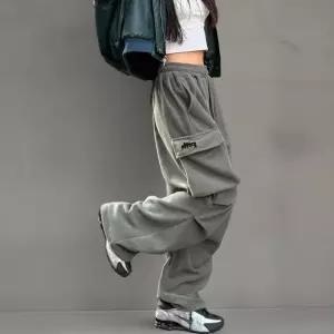 여성 겨울 루즈핏 파카형 후리스 카고 바지