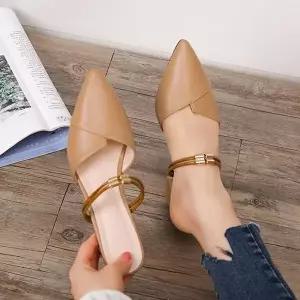 [하프클럽/]빅사이즈 여성 높은 힐 스틸레토 슬링백 뮬 힐 펌프