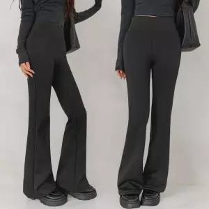 [옷자락]여성용 검정 하이웨이스트 기모 부츠컷 데일리 레깅스