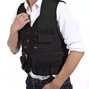 [하프클럽/]블랙 포켓 조끼 여름 스포츠 밀리터리 남성 낚시용