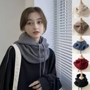 [하프클럽/]니트 페이크 후드 넥워머 겨울 보온 넥가드 방한