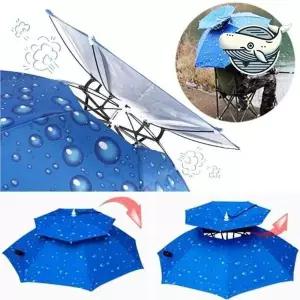 [하프클럽/]이중 겸용 모자형 롱우산 일체형 방수 양산