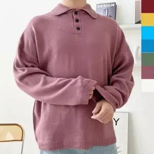 [프로셀러] 남자 단추 카라 긴팔 니트 1P 남성 빅사이즈 간절기