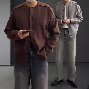 나쿠 니트 크롭 절개 가디건 (6color) 워셔블 봄 가을 겨울 두꺼운 카디건 (WFKB4CB)