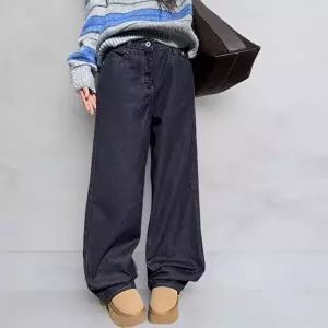 [옷자락]여성 겨울 기모 비페이드 데님 팬츠