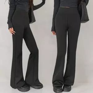 [옷자락]여성용 검정 하이웨이스트 기모 부츠컷 데일리 레깅스