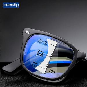 빅사이즈 대두 머리큰  Seekfly-프로그레시브 다초점 안티 블루 라이트 렌즈 독서용