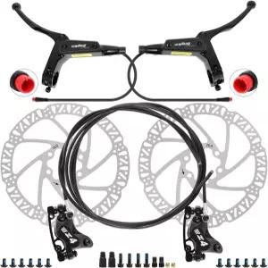 전기 자전거 산악 로드 바이크를 위한 2Pc 160mm 두께 2.2mm 로터가 장착된 미네랄 오일 브레이크 키트로