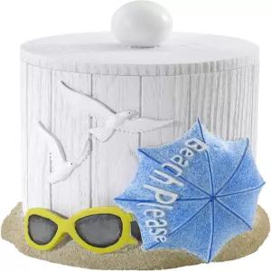 아반티 리넨 - 커버드 병 다용도 조리대 정리함 해변에서 영감을 받은 욕실 장식(해변 모드 컬렉션)