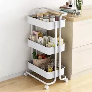 틈새 이동식 3단 철제 경량랙 트롤리 카트 수납 서랍 정리함