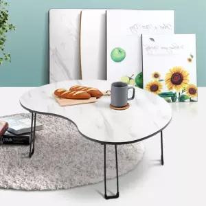 접이식 좌식티테이블 땅콩 사각 화이트 마블 차테이블 탁자 거실용 쇼파