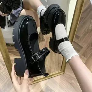 [하프클럽/]검정 트렌드 올 여자 통굽 단화 플렛 구두 데일리 모