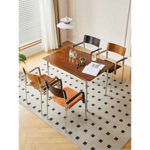 빈티지 원목 식탁 소형 북유럽 일식 가정용 직사각형 책상과 의자 콤비 년 신상