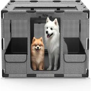 도그 플레이펜 43인치 x43인치 x26인치 휴대용 강아지 커버 및 게이트 접이식 펫 펜 실내 야외용 개 울타리