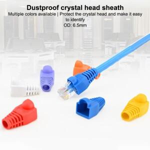 20개 OD6.5 케이블 커넥터 플러그 커버 CAT5E CAT6 RJ45 이더넷 네트워크 10가지 색상 스트레인 릴리프 부