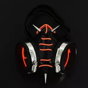 상글 SOPFFY LED 스팀펑크 마스크 어두운 디자인의 사이버펑크 글로우 할로윈 카니발 및 코스튬 파티에