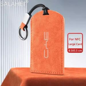 BYD호환 Tang DM Han EV Song PRO Qin PLUS 스웨이드 가죽 자동차 NFC 카드 리모컨 키 케이스 커버 키리스
