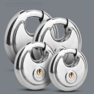 1PC 60/70/80/90MM 쿨 듀티 스테인레스 스틸 라운드 디스크 수납함 패드 잠금 자물쇠 녹슬지 않고 방수