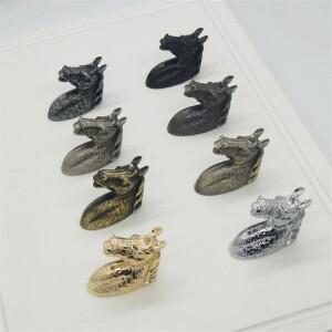 모던하고  디자인 말 머리 동물 손잡이 미국 신발 캐비닛 옷장 서랍 문 아연 스틸 처리