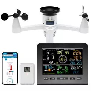 우라지우시 기상 관측소 무선 실내 와이파이 비계 및 풍속/방향 온도 습도 일기 예보 자외선/빛 달 위상