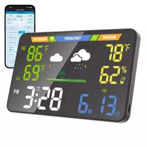 EnvyBox WiFi 기상 관측소 8.5인치 LED 디스플레이 개인정보 보호 앱 필요 없음 가정/사무실용 날씨 및