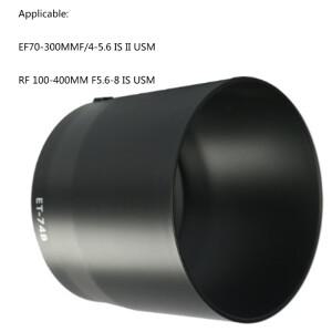ET-74B 가역 렌즈 후드  캐논호환 RF 100-400mm F5.6-8 및 EF 70-300mm f/4-5.6 R RP Ra R5 R6 R3 드롭쉽