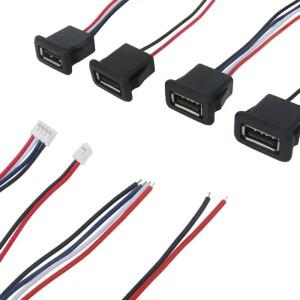 1/2/5/10pcs USB 2.0 여성용 전원 잭 2/4핀 충전 포트 커넥터 케이블 전기 단자 소켓