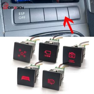 자동차 빨간색 LED 라이트 바 헤드 클린 전원 켜기 끄기 카메라 스위치 버튼 와이어 VW 골프 6 Jetta 5 MK5