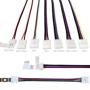 2pin LED 커넥터 더블 클립 케이블 와이어 8mm 10mm 3528 5050 RGB RGBCCT 스트립