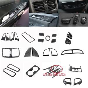 현대 호환 투싼   탄소 섬유 인테리어 호환 액세서리 스타일링 윈도우 스위치 패널 AC 콘센트 스티어링 휠